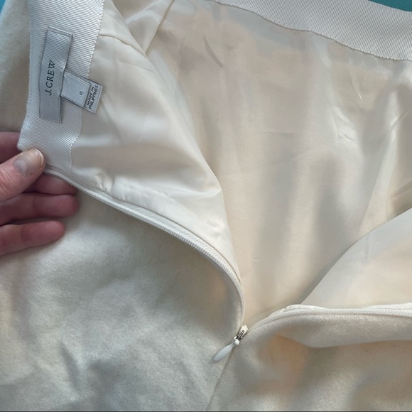 J. Crew Wool Beige Tan Cream Skirt Mini Pencil Winter 0 Trendy - Picture 7 of 11